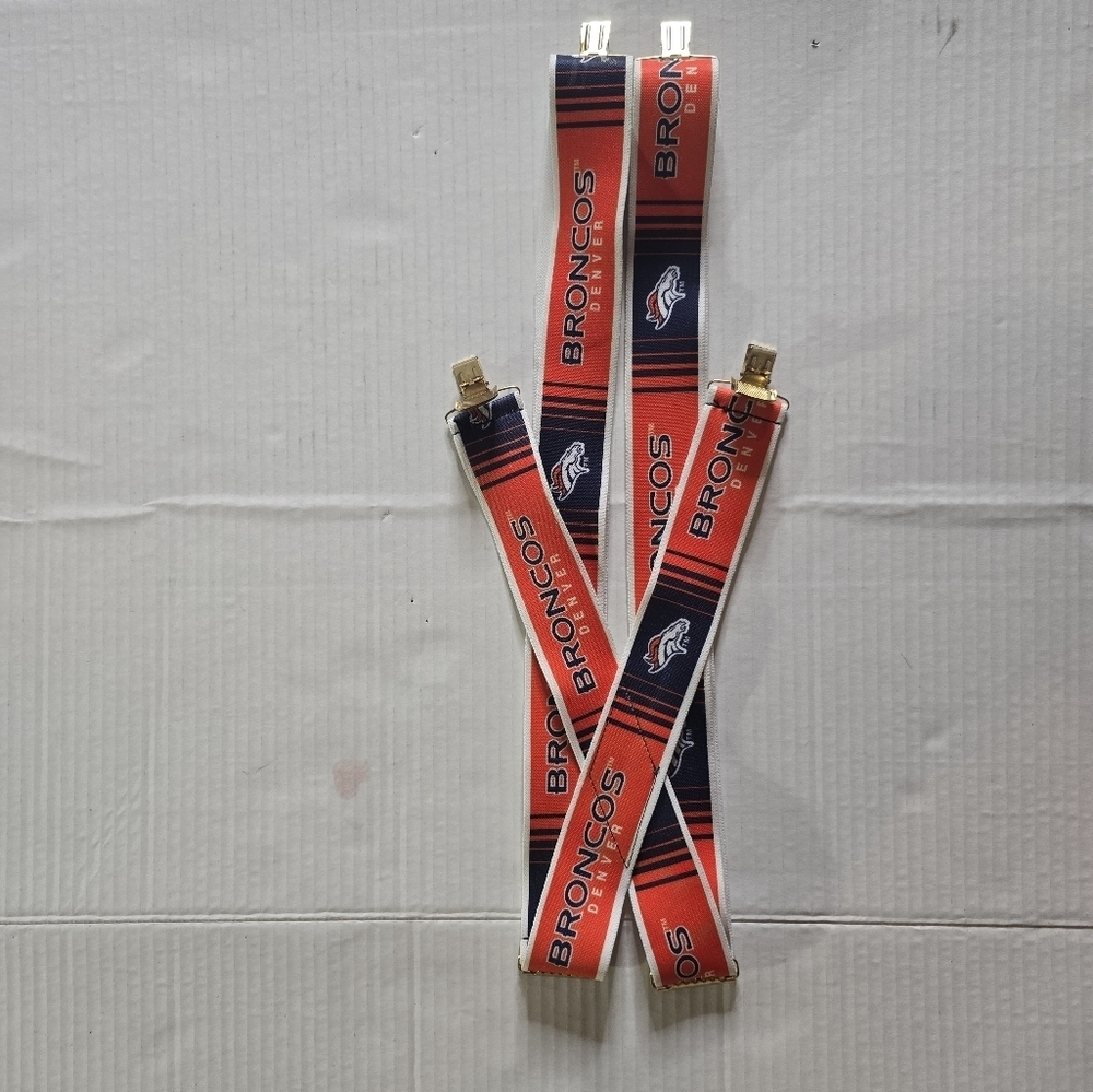 NFL Broncos Red and Blue Suspenders - Picture 2 of 2